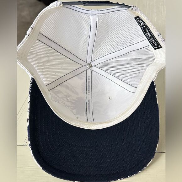 Rugby Athletic White Trucker Hat With Blue Palm Trees Tropical - Picture 5 of 9